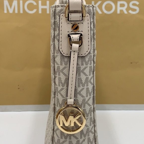 Michael Kors Jet Set Travel Large Messenger Crossbody Bag Light Cream Multi - Picture 16 of 16